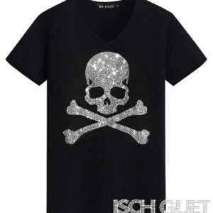 Skull and Bones Rhinestone Men's T-Shirt