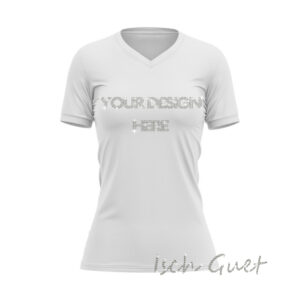 Custom Rhinestone V-Neck Women's T-Shirt