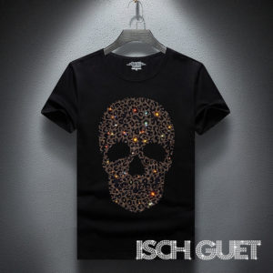 Rhinestone Multicolour Skull Men's T-Shirt