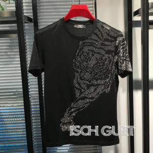 Rhinestone Crouching Tiger Men's T-Shirt