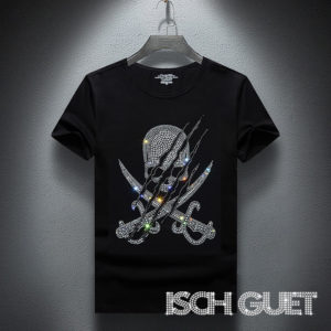 Rhinestone Ripped Skull T-Shirt