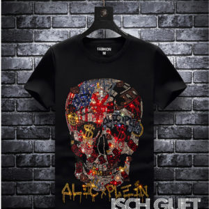 Rhinestone Flashy Coloured Skull Men's T-Shirt