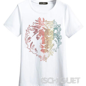 Rheinstone Reggae Lion Head Women's T-Shirt