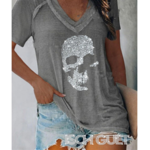 Rheinstone Goth Skull Women's T-Shirt