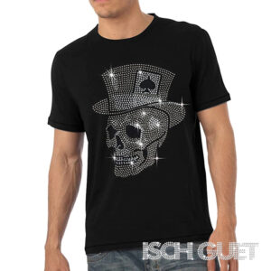 Top Hat Skull Rheinstone Men's T-Shirt