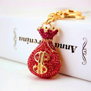 Glitter Lucky Money Bag Keychain Car Keychain