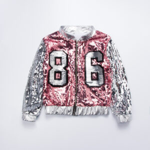 Kids Pink and Silver Sequin Jacket