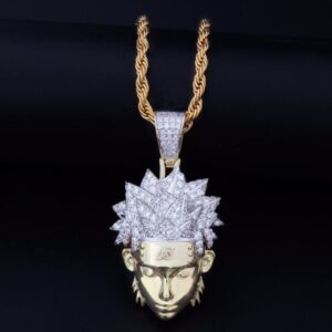 Glitzer Cool  Cartoon Head Pendant Necklace