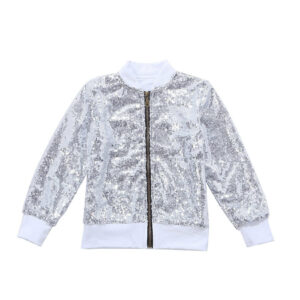 Glitter Cool Silver Kid's Baseball Jacket