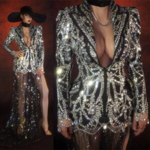 Sparkly Rhinestone Women's Suitdress