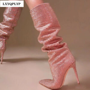 Glitzer Glam High-heeled Women's Rhinestone  Boots