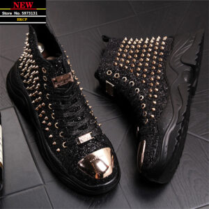 Glitter Men's Sneakers Rivet High Tops