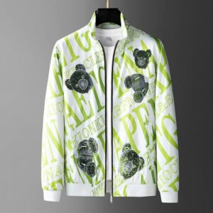 Glitter Luxury Bear Pattern Rhinestones Men's Jacket