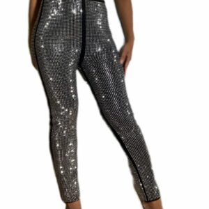 Glitzer Luxury Curvy Plus Size high Glitter Rhinestone Trousers