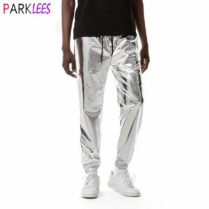 Siny Men's Metallic Jogger Sweatpants