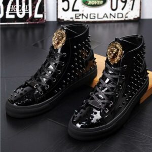 Shiny Men's City Rivet Boots