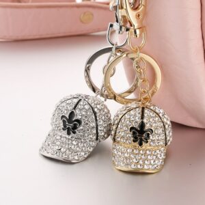 Glitter Crystal hat summer keyring