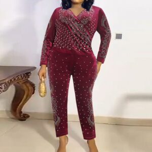 Glitter Elegant African Jumpsuit For Women