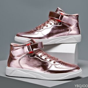 Shiny Glam Casual Men's High Top Sneakers