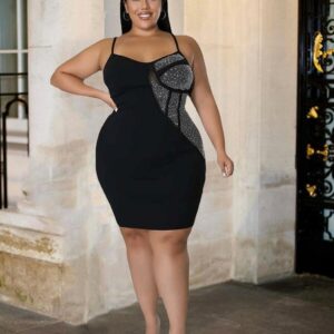 Glitter Parti Dress Backless Women's Plus Size Dress