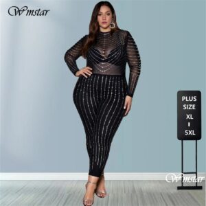 Glitter Plus Size Jump Suits for Women