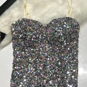 Glitter Women's Full Sequined Bodyson Tank Top