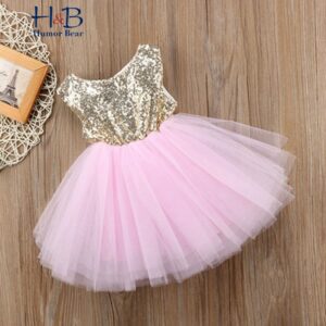 Glitter Summer Sleeveless Girls Princess Dress