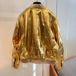 Shiny High-end Fashion Unisex  Vintage Gold Jacket