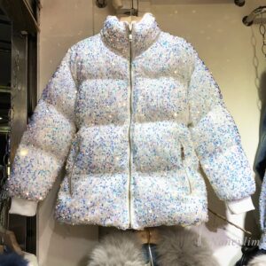 Glitter Women's Cotton-Padded Parka Winter Jacket