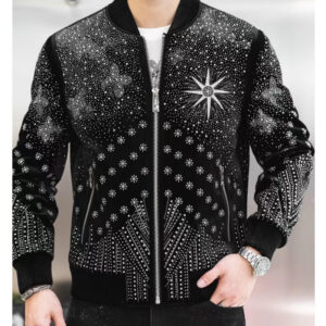 City Glam High Quality Luxury Men's Sunflower Pattern Jacket Men