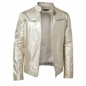 Shiny Mens Silver Metallic Jacket