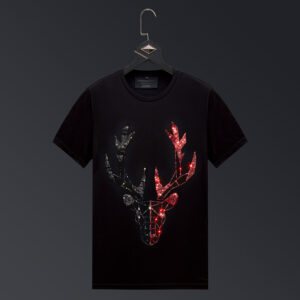 Glitter Plus Size Deer Rhinestones T Shirt Men