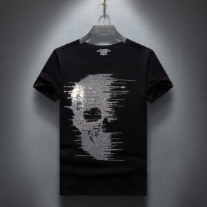 City Glam Skulls Rhinestones  Men's T Shirt