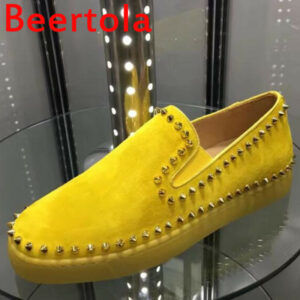 Spiky Casual Men's Flock yellow Loafers