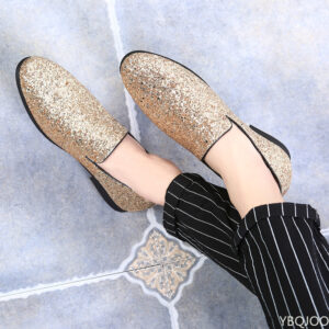 Glitter Branded Shoes Men Luxury Loafers